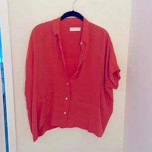 Everlane boxy blouse, bright pink